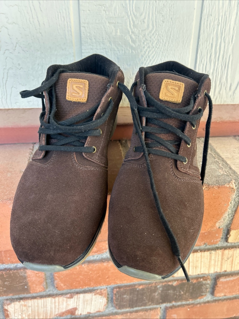 Men's Brown Suede Casual Lace-Up Shoes Salomon